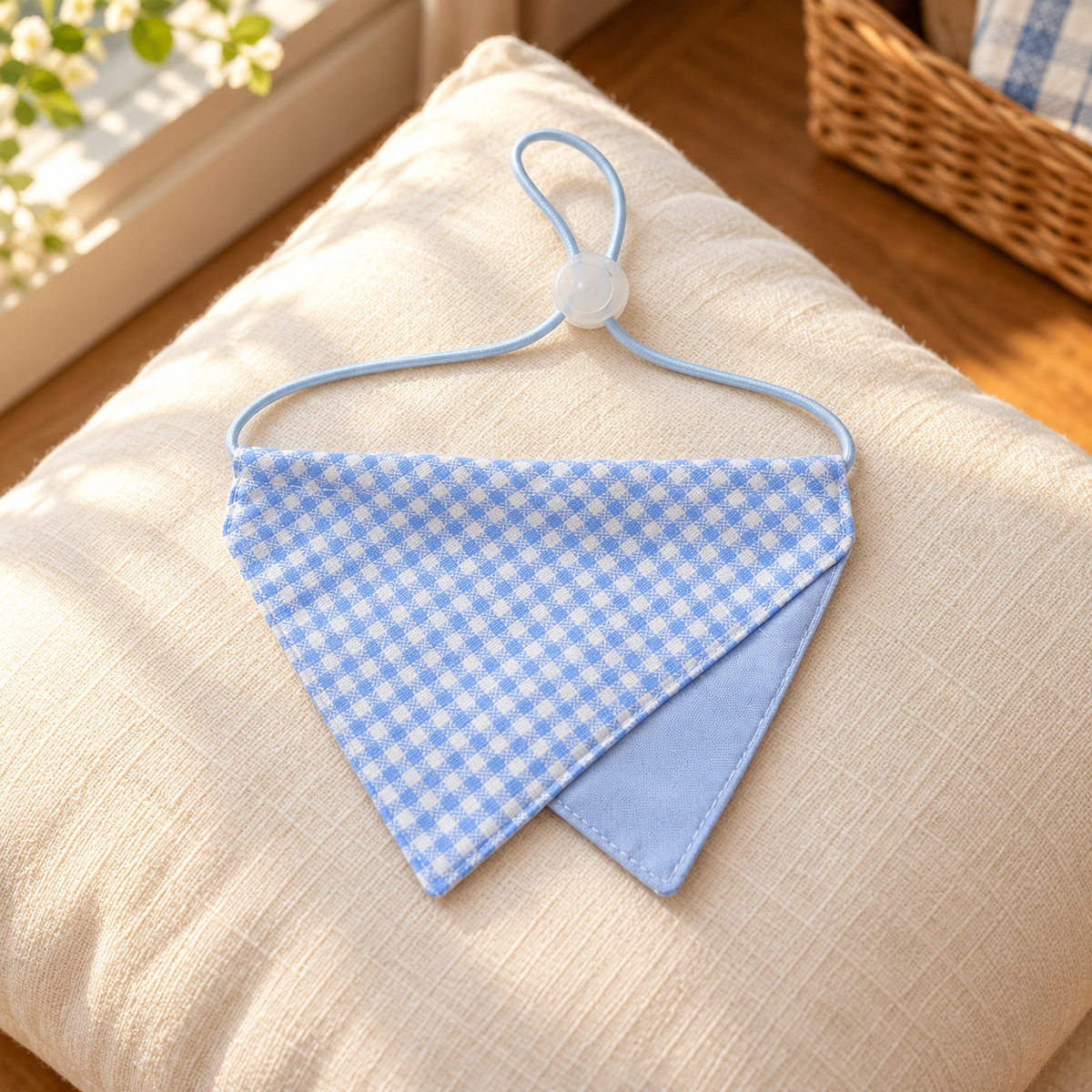 Blue Gingham Pet Bandana