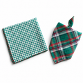 Green Large-Plaid Cotton Bandana