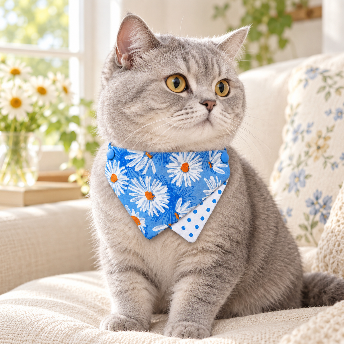 Blue Daisy Pet Bandana
