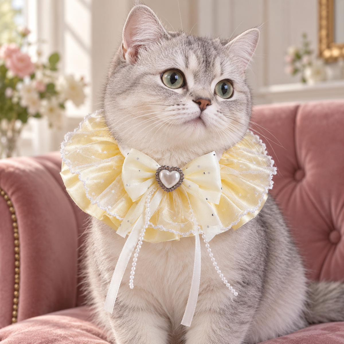 Yellow Fairy Ruffle Pet Collar