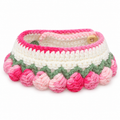 Gradient Pink Crochet Flower Pet Collar