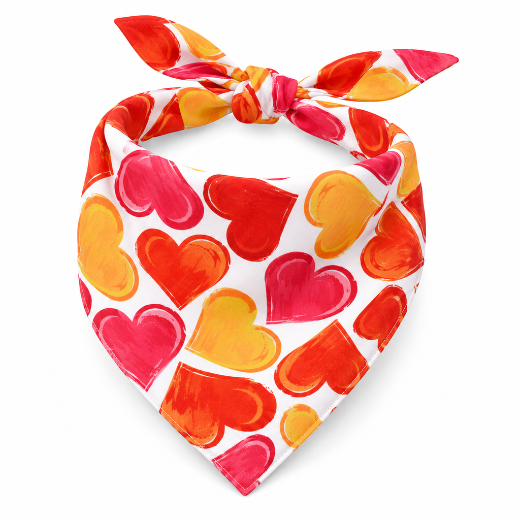 Pattern 03 Heart &amp; Paw Print Pet Bandana
