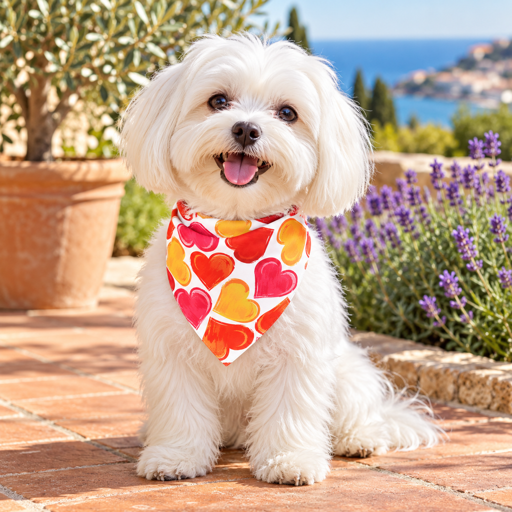 Pattern 03 Heart &amp; Paw Print Pet Bandana