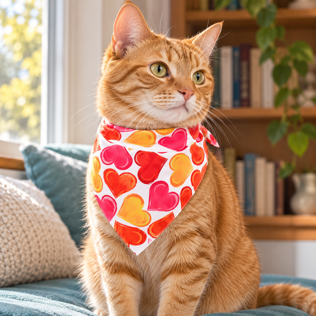 Pattern 03 Heart &amp; Paw Print Pet Bandana