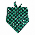 Green Plaid Snowflake Pet Bandana