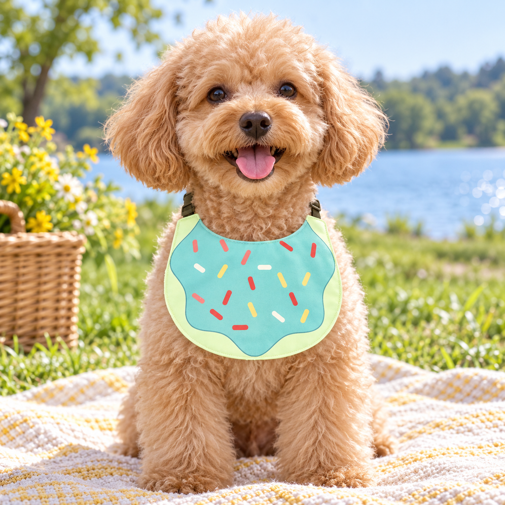 Green Donut Dog Drool Bib