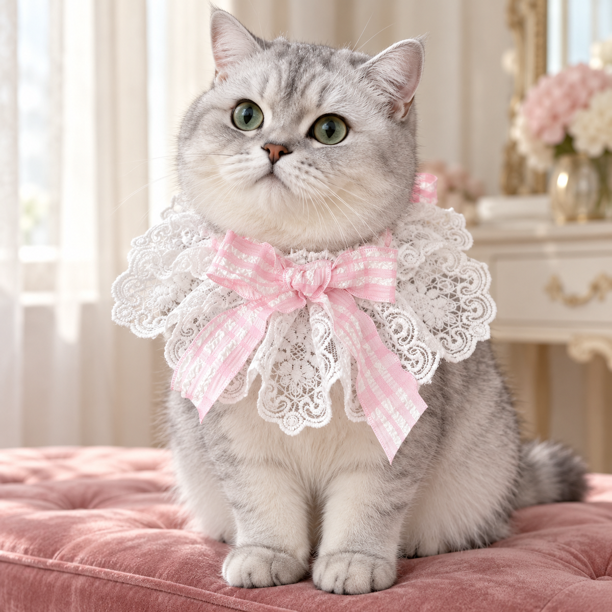 Fairy Pink Lace Pet Collar